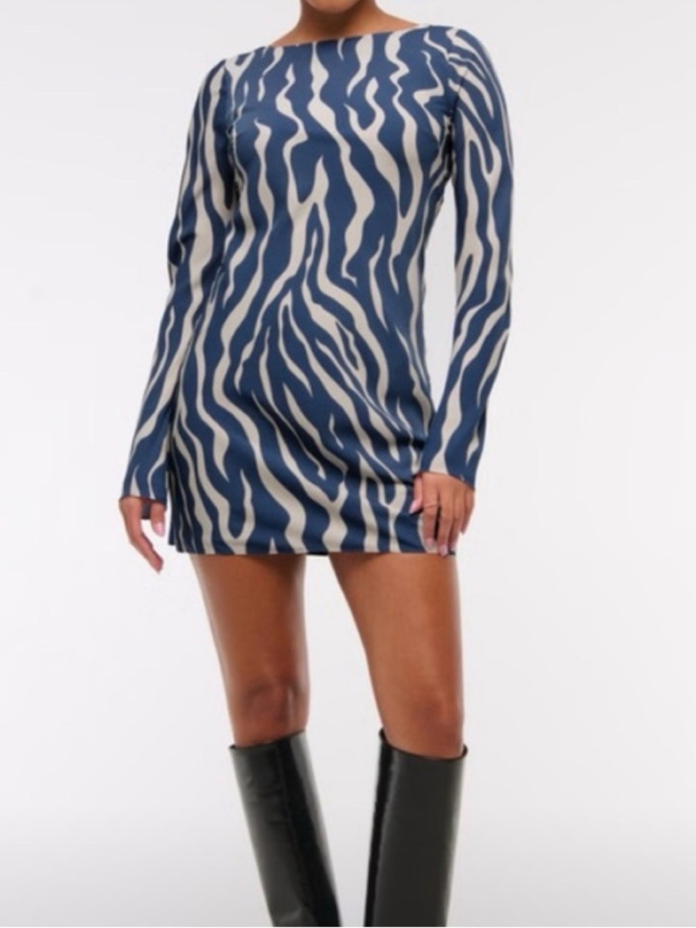 Abercrombie & Fitch Blue Multi Zebra Print Mini Dress